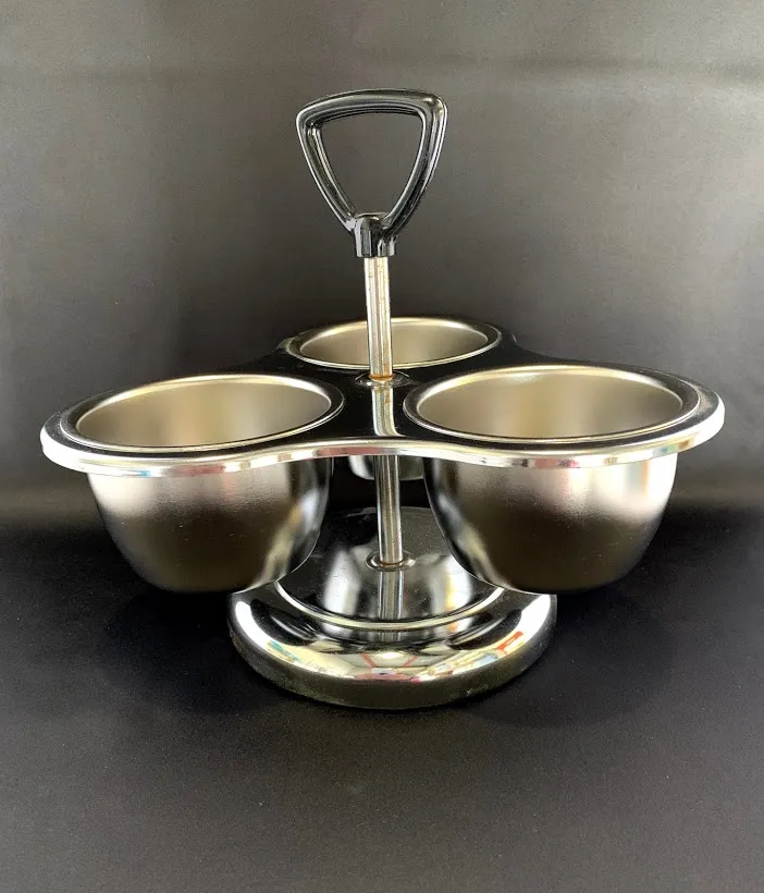 3 part stainless condiment server