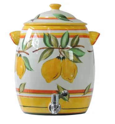 Lemonade Beverage Dispenser White Ceramic