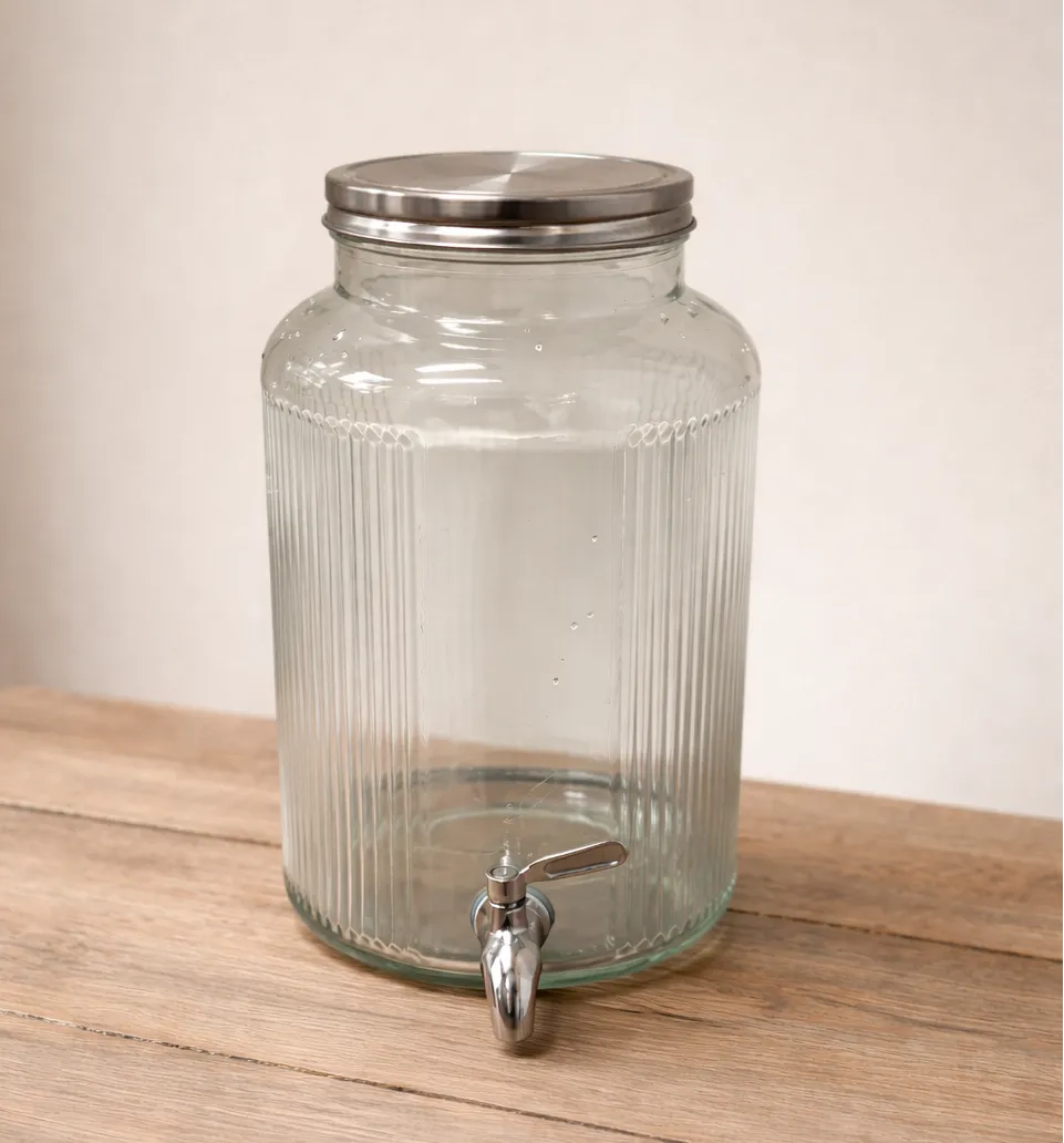 Textured 5.6L Glass Beverage Dispenser 