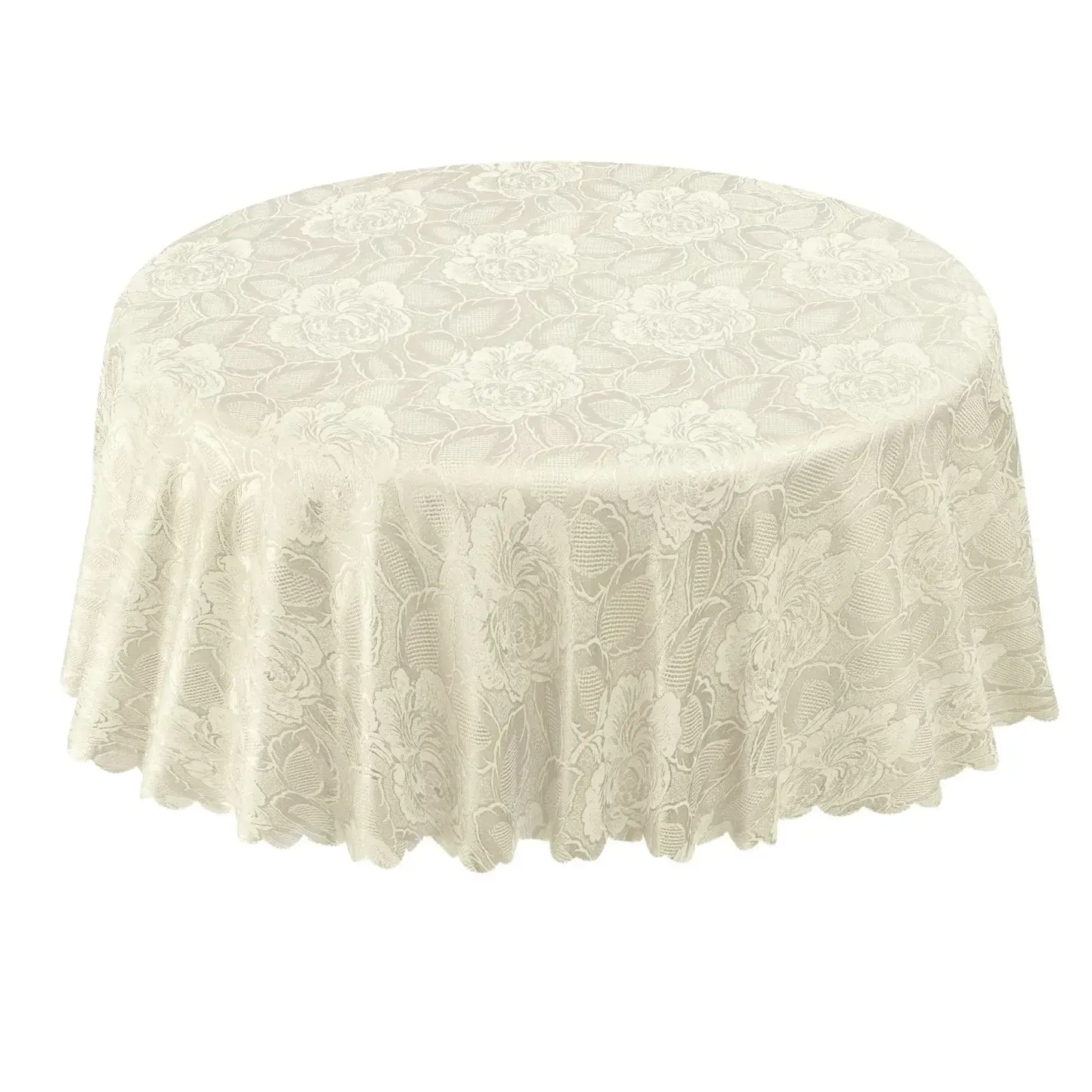 Tablecloth Cream Damask Round 90"
