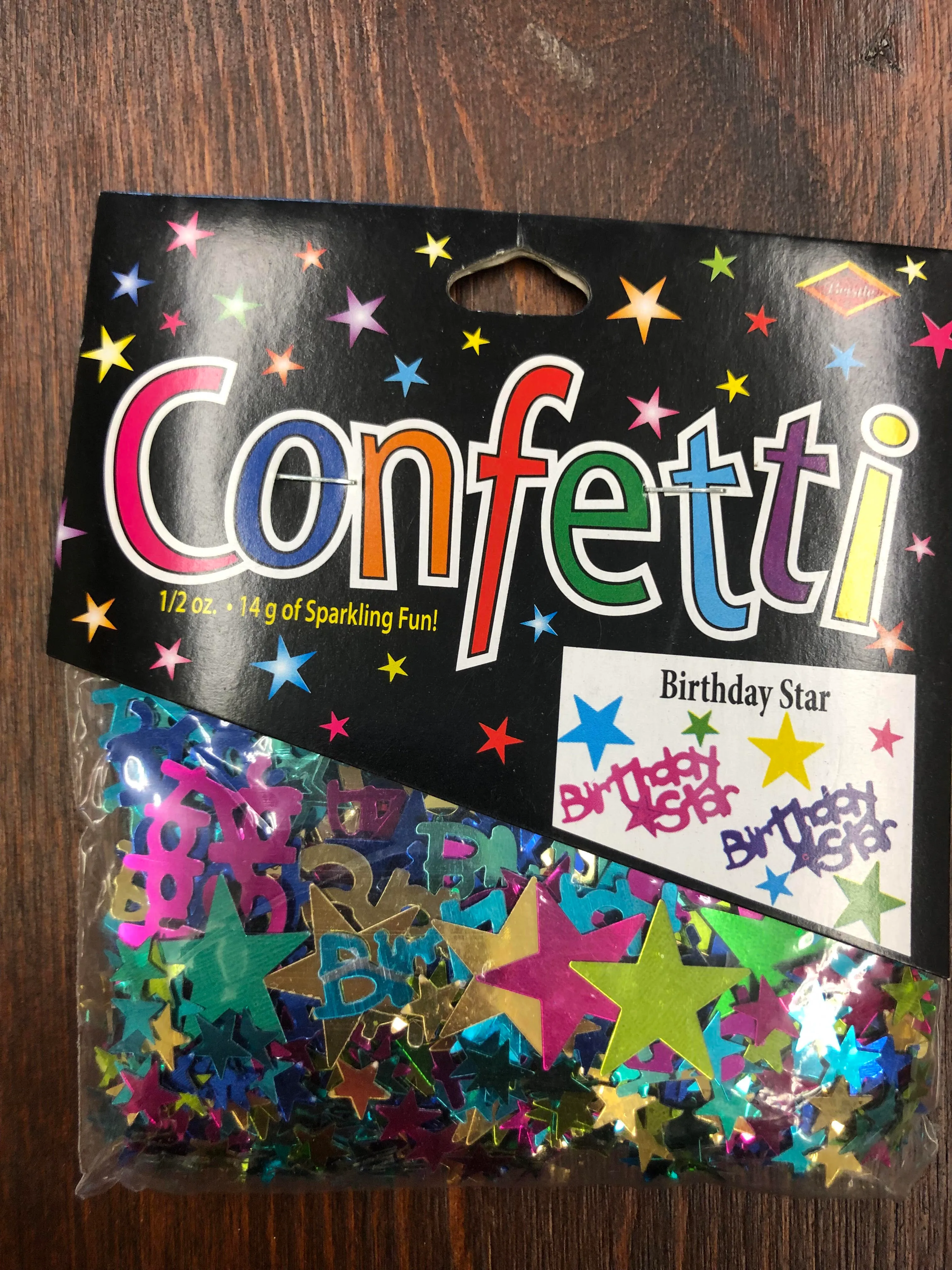 Confetti party packs - birthday star