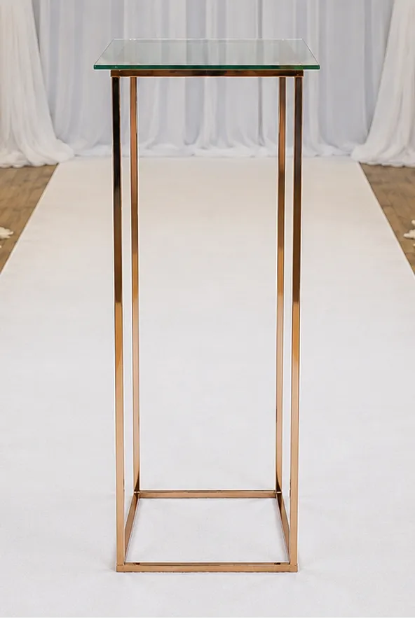 Gold Mirror Pedestal Stand