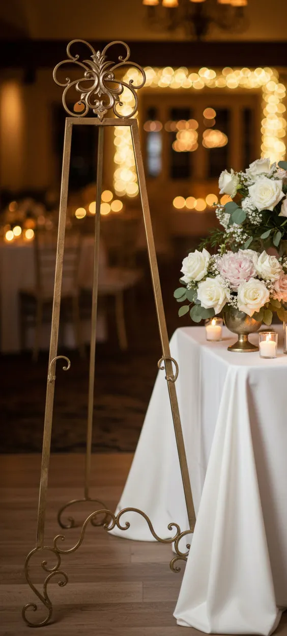 Vintage Gold Easel Stand