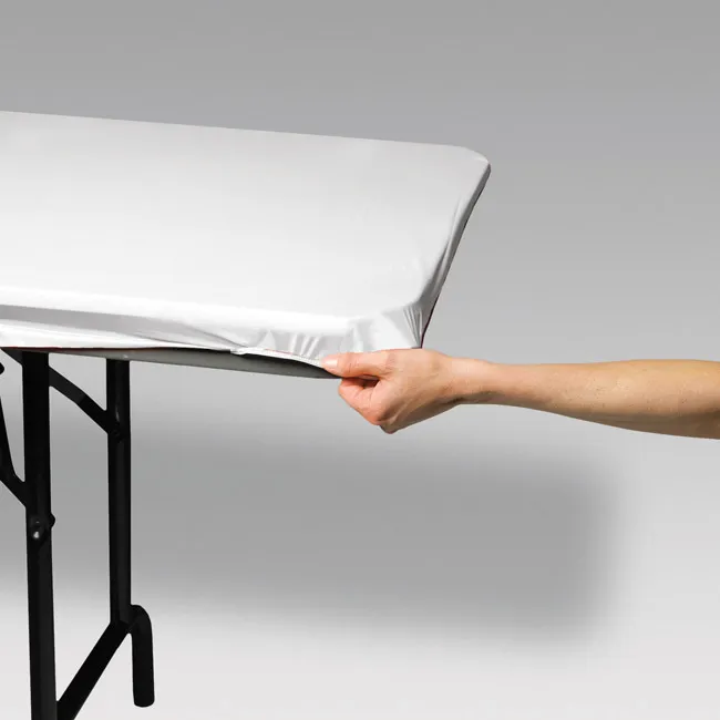 6' Fitted White Tablecloth