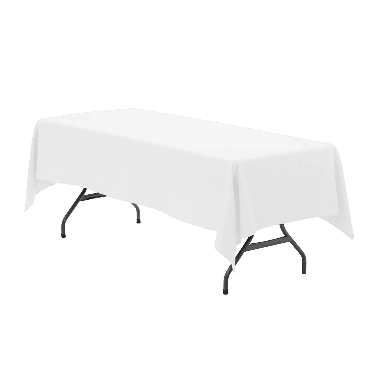 60" x 102" White Rectangular Tablecloth 