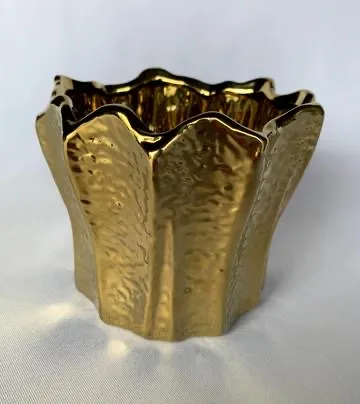 Gold Beveled Vase 