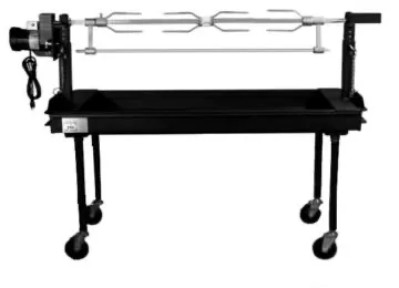 Charcoal Spit (Frame, 2 Poles, 4 Legs, Firebox, Motor, Large milk crate)