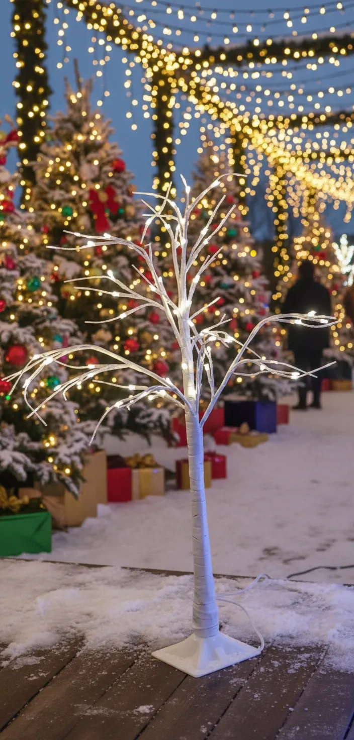 4' Birch Light Up Trees