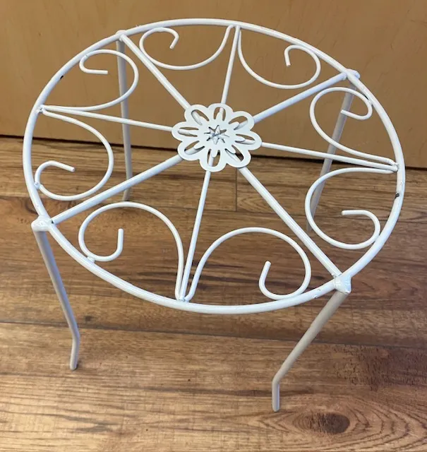 White metal food display risers