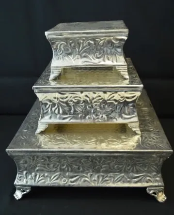 Square Embossed Cake Stands 