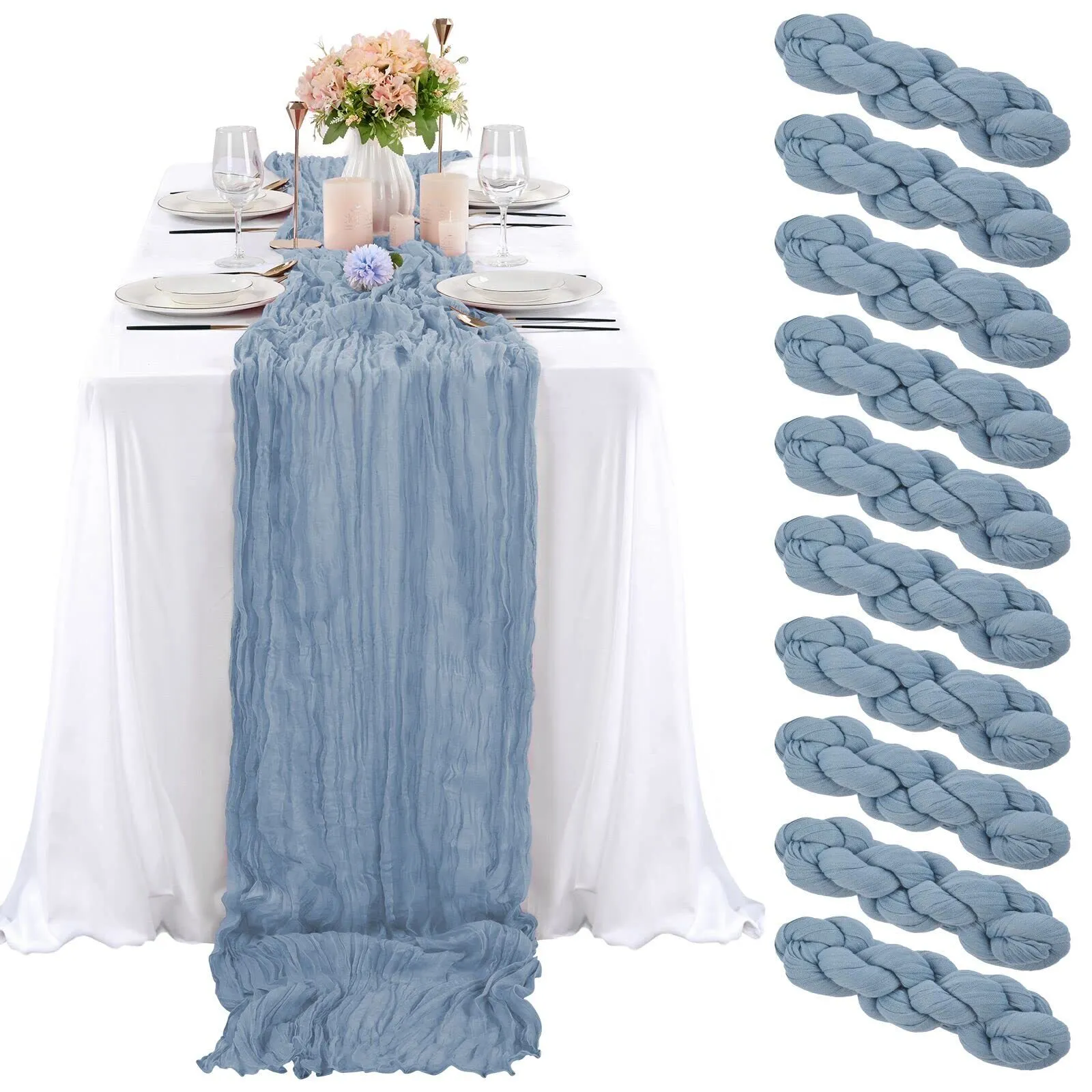  Blue Cheesecloth Runners