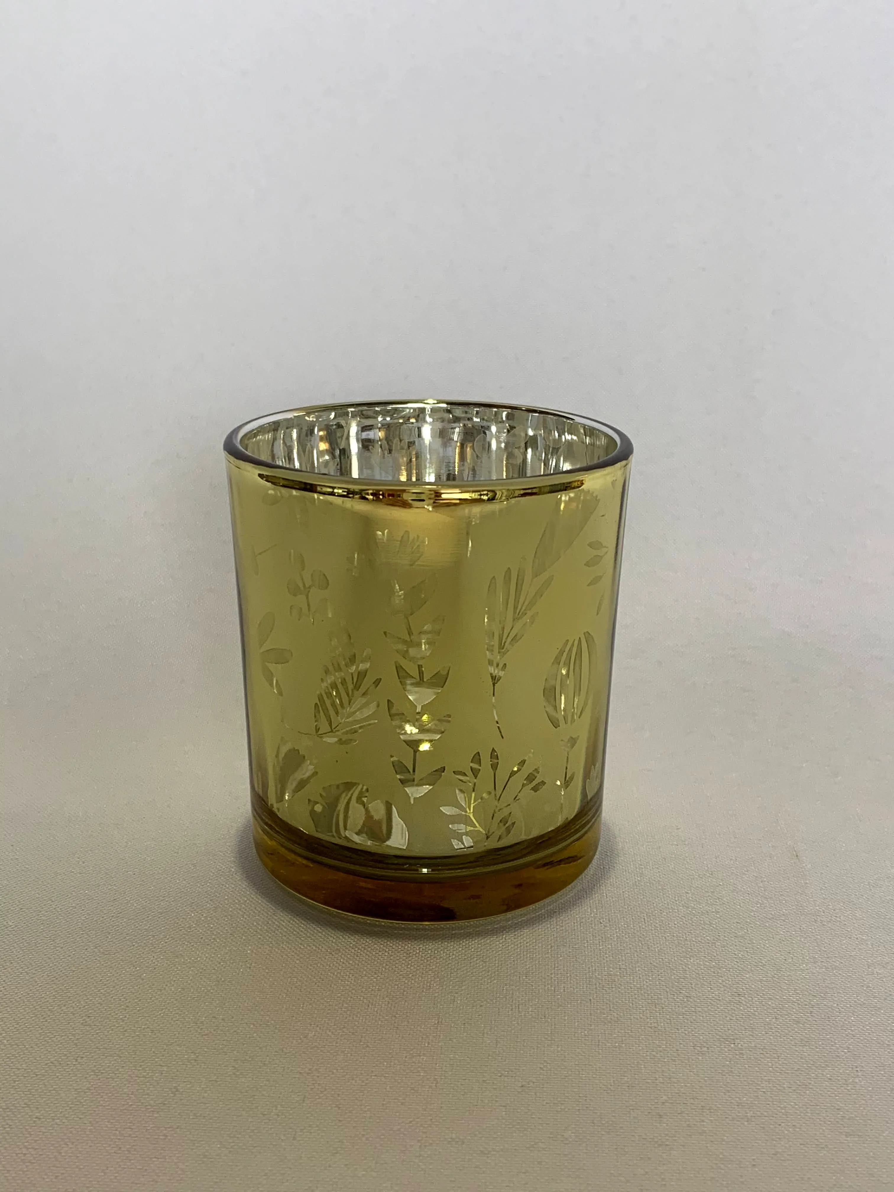Gold Glass Tea Light Holder