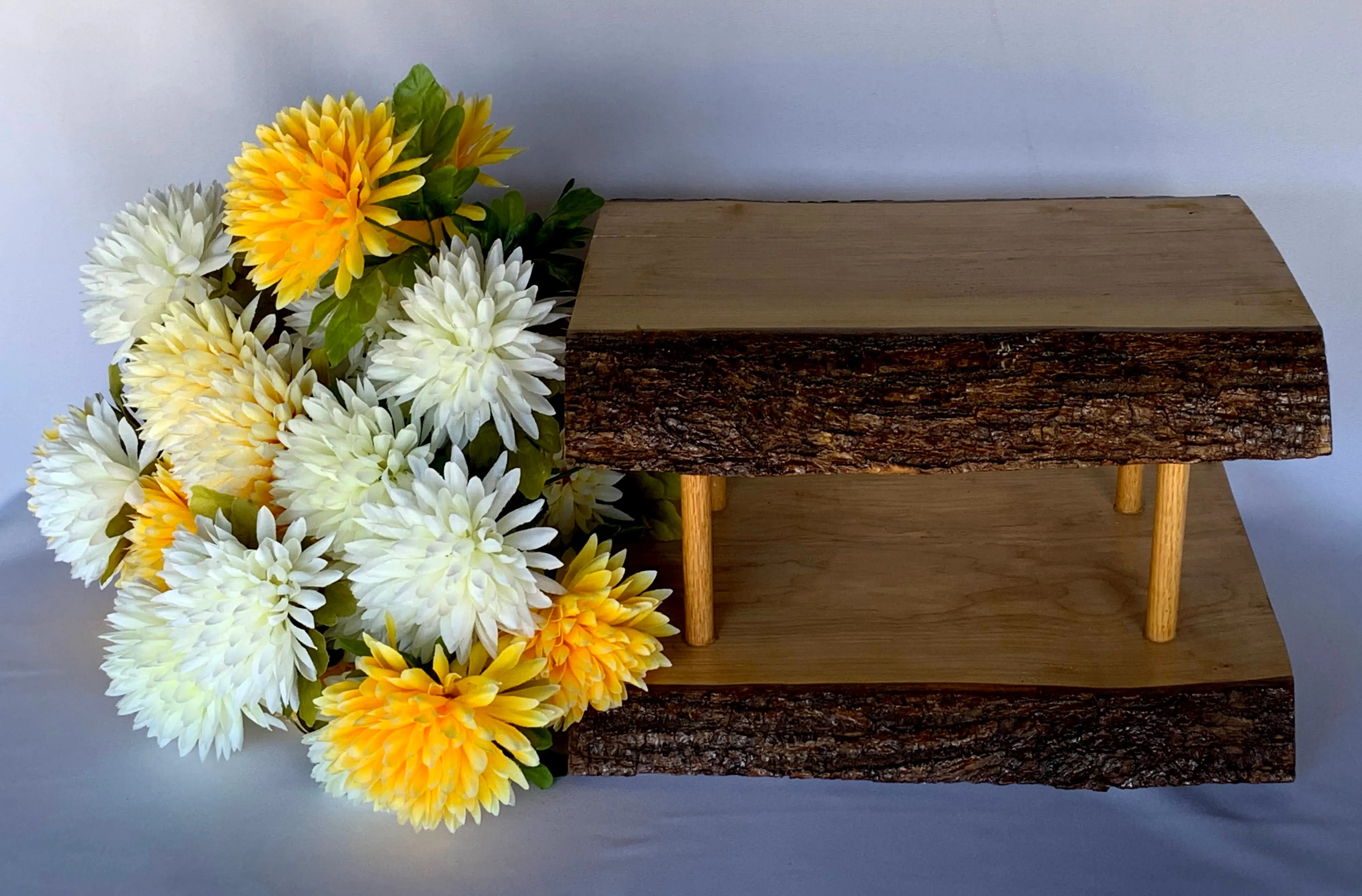 Live edge 2 Tier Wood shelf