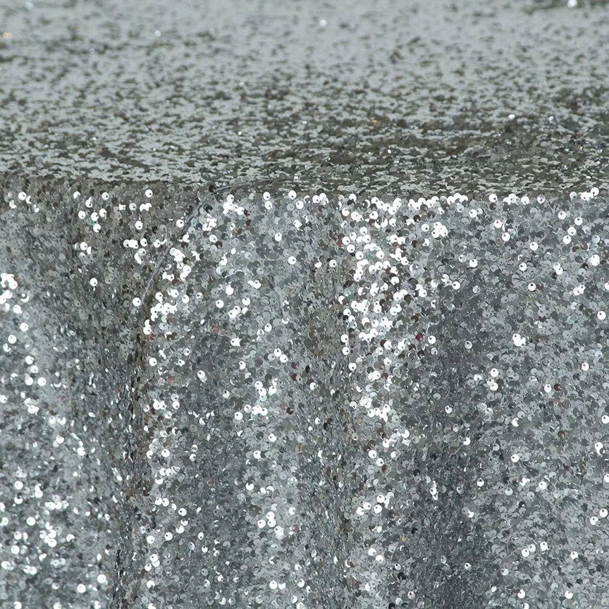 Tablecloth Silver Sequin round 108"