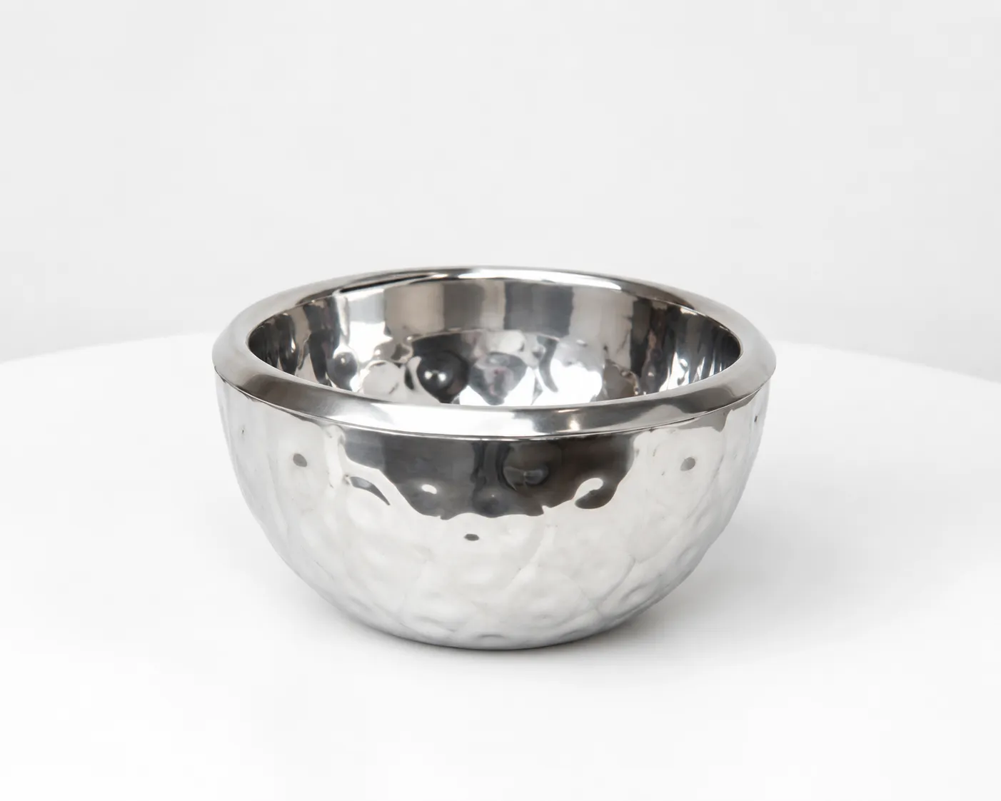 Silver Stainless Steel Decorative Bowl 6"