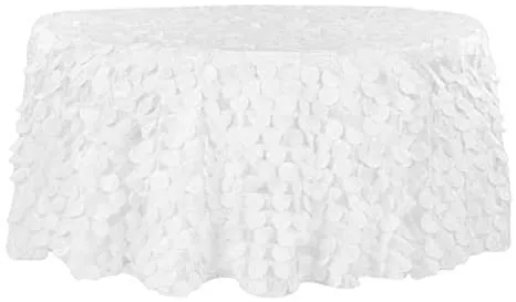 Tablecloth White Taffeta Petal round 90"