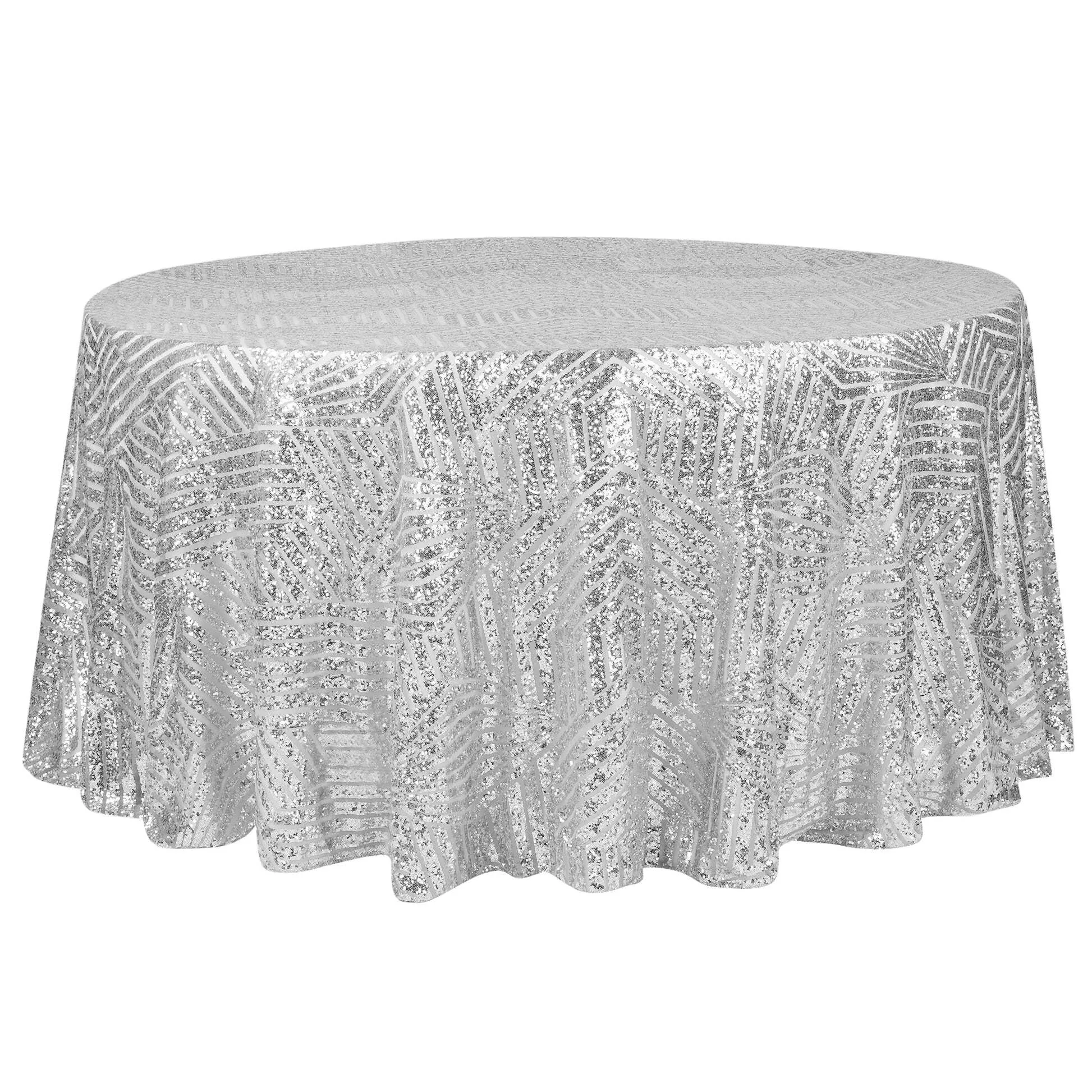 Silver Sequin Tablecloth 120 Round