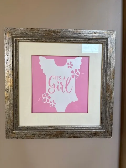Its A Girl Square Framed Sign 