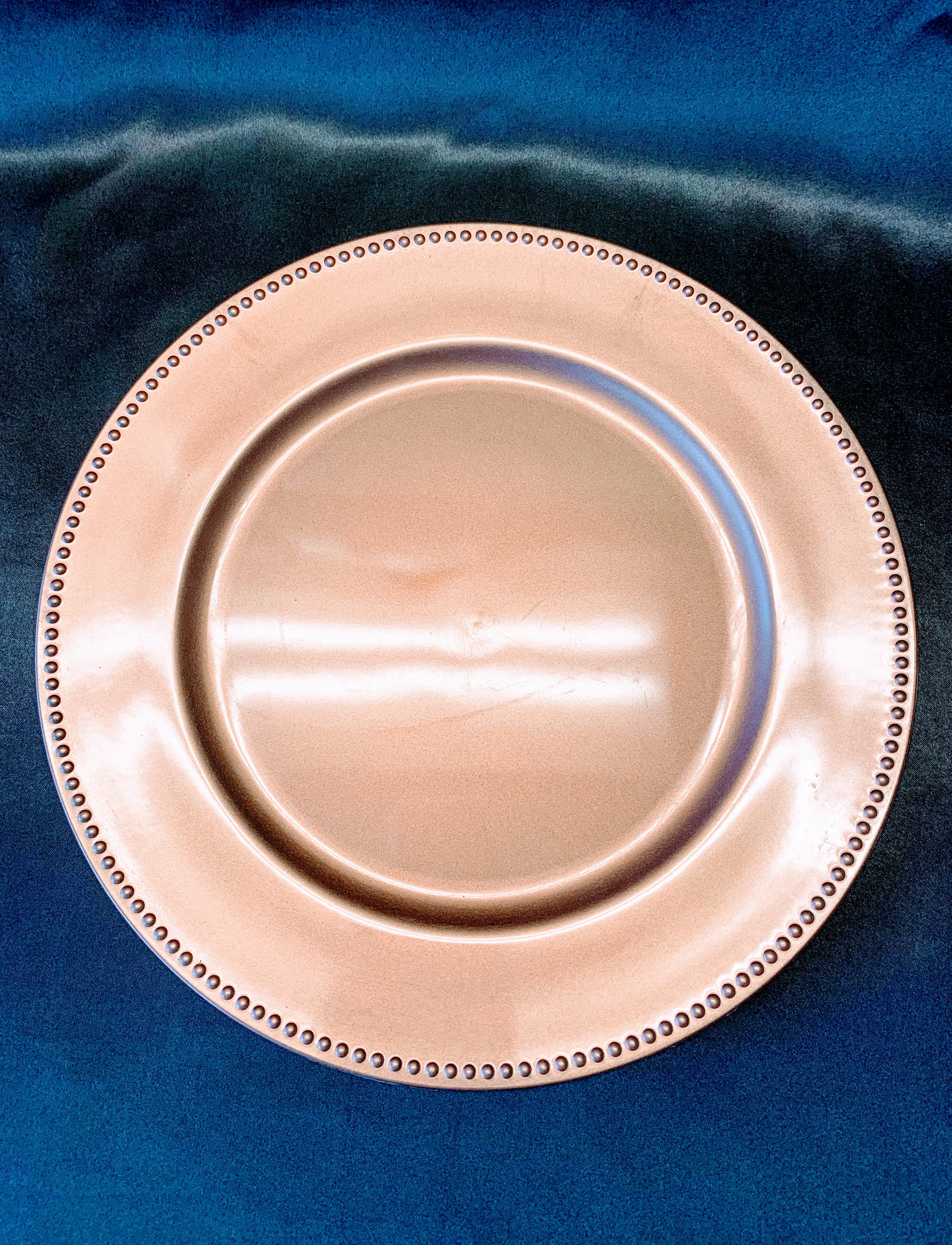 Rose Gold Beaded Charger Plate