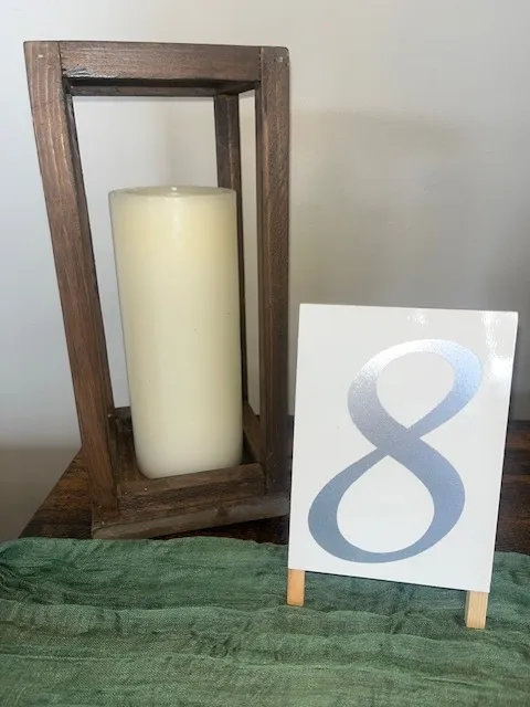 Table Number Easels Silver- Set of # 1 -8