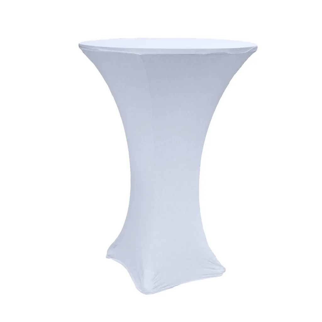 Spandex White Bar Table Cover 