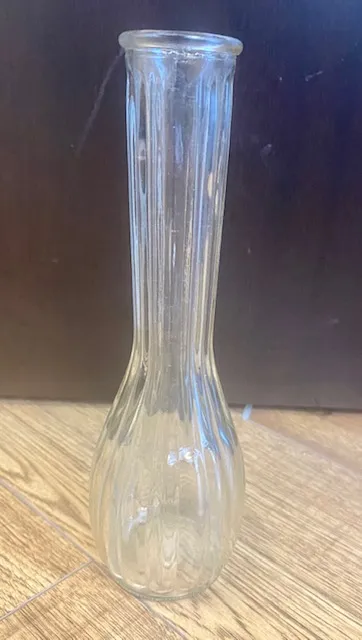 Bud vase Vintage Hoosier Glass Clear Vase- 9 inches tall