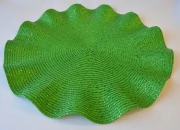 Bright Green Wave 15" Round Placemat 