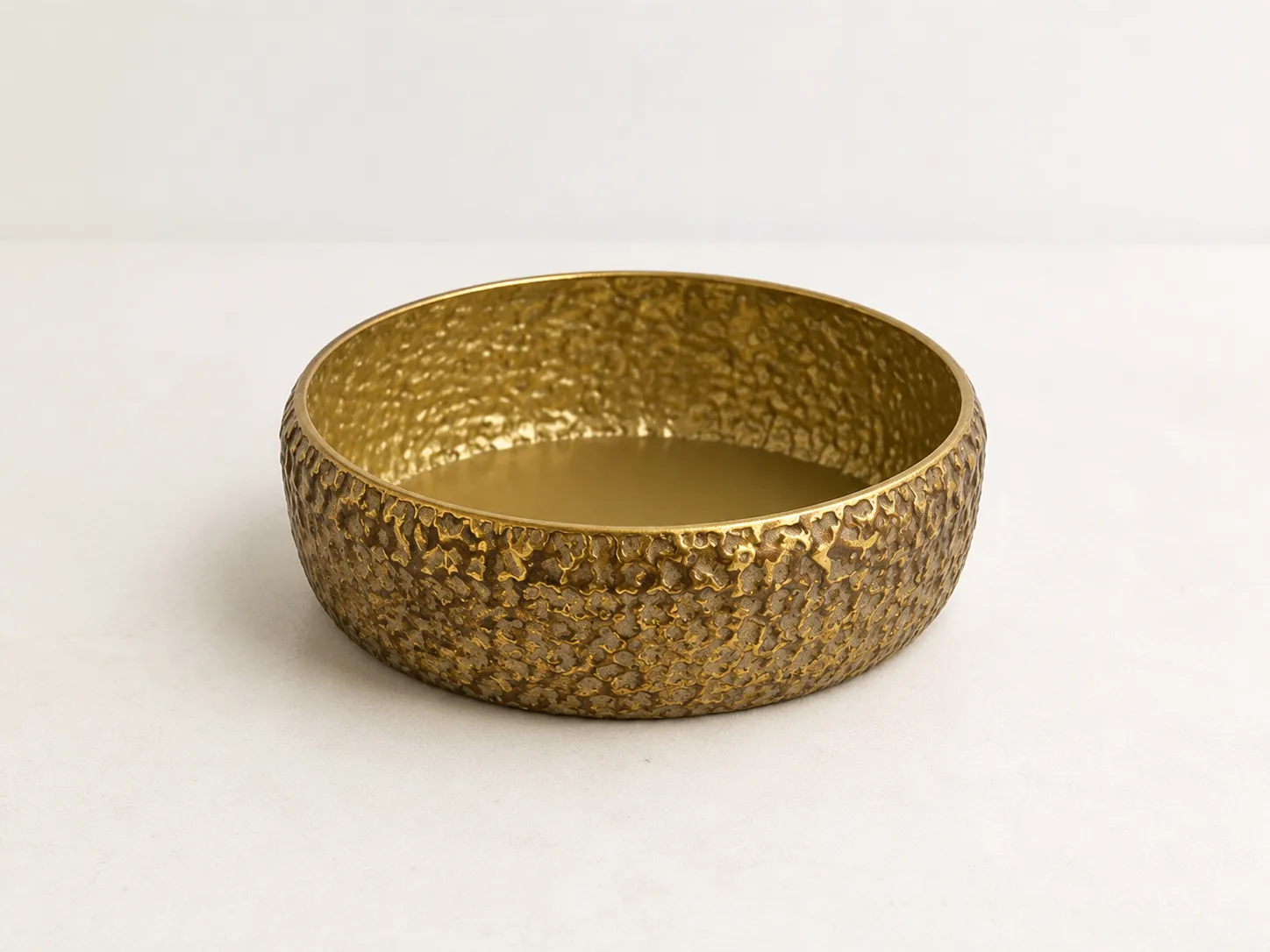 Vintage Gold Textured Bowl 8"