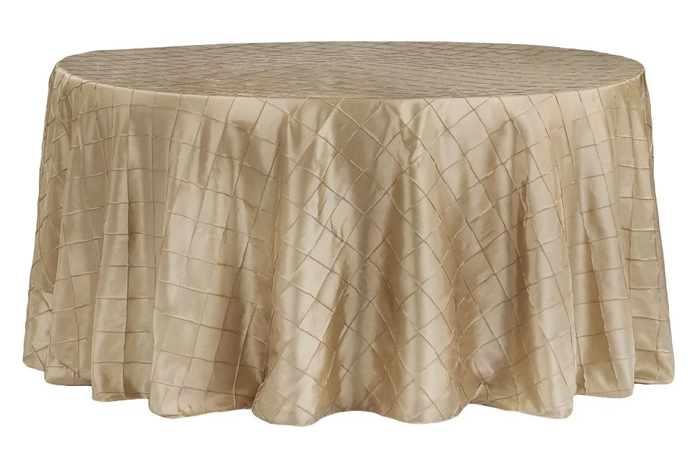 Tablecloth Champagne Gold Pintuck round 120"