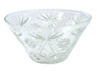 Glass Punch Bowl Cut Crystal 14"
