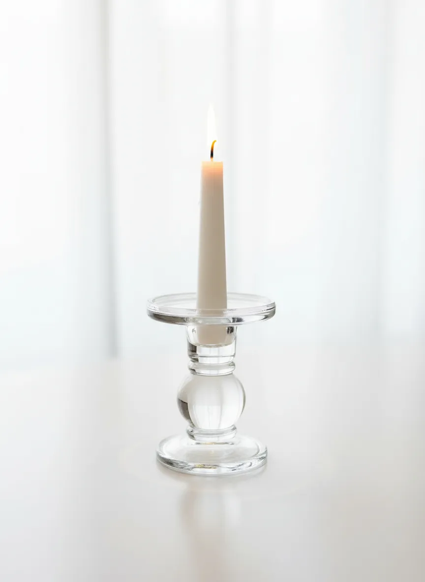 4.5" Glass Candle/ Taper Candle Holder