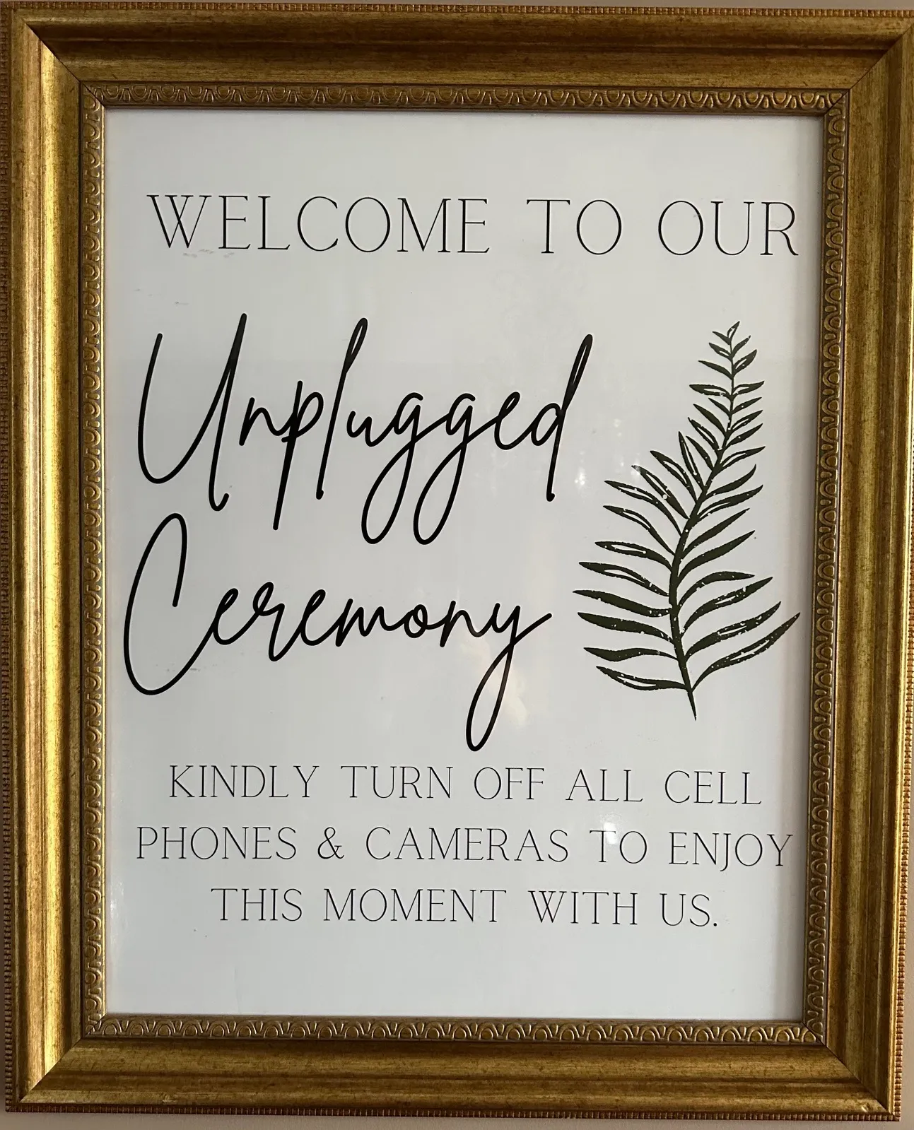 Unplugged Ceremony Sign