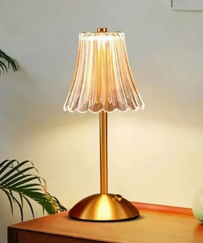 Vintage Crystal Touch Lamp – Gold