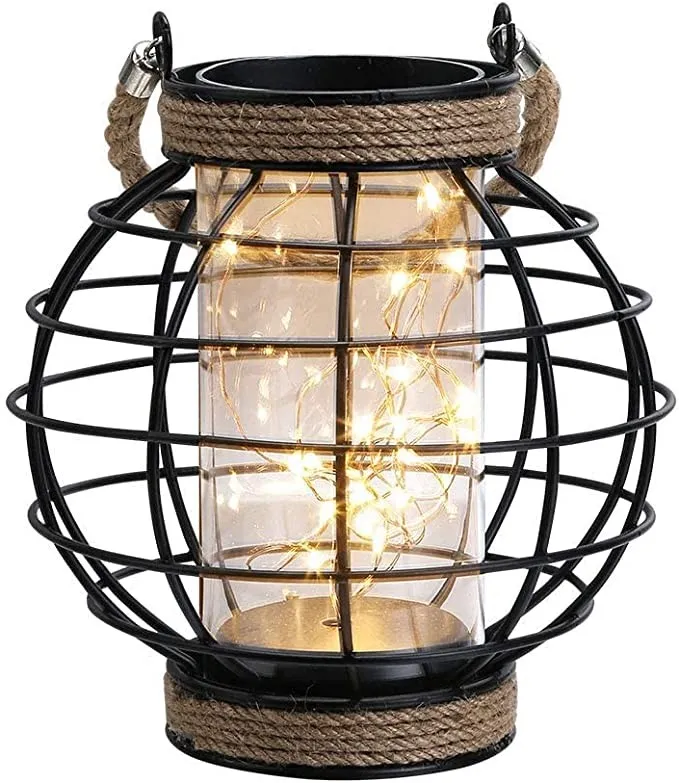 ROPE METAL CAGE DECORATIVE LAMP 5" x 3.5"