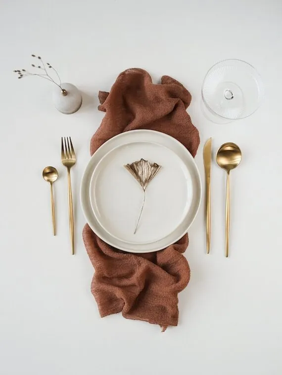 Burnt orange cheesecloth napkin
