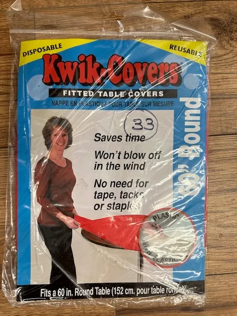 Kwik Cover Fitted table cover 8' red disposable