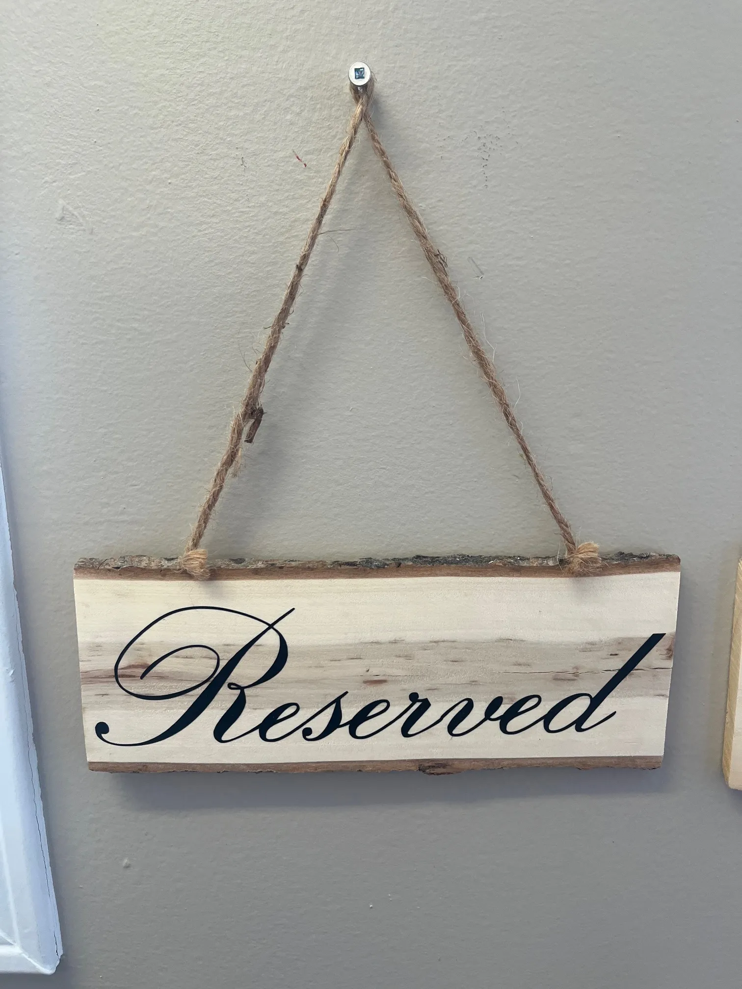 Cursive Reserved - Hanging Sign