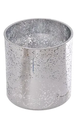  4" X 5" MERCURY GLASS CYLINDER VASE SILVER