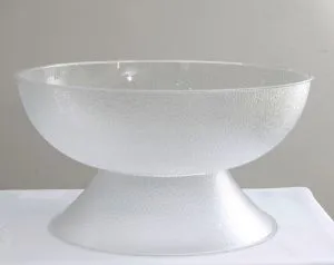 18" Footed Pebble Plastic Round Bowl