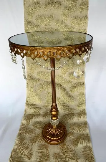 Tall Gold Jeweled Cake Stand