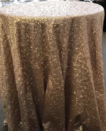 Tablecloth Blush Champagne Sequin round 120"