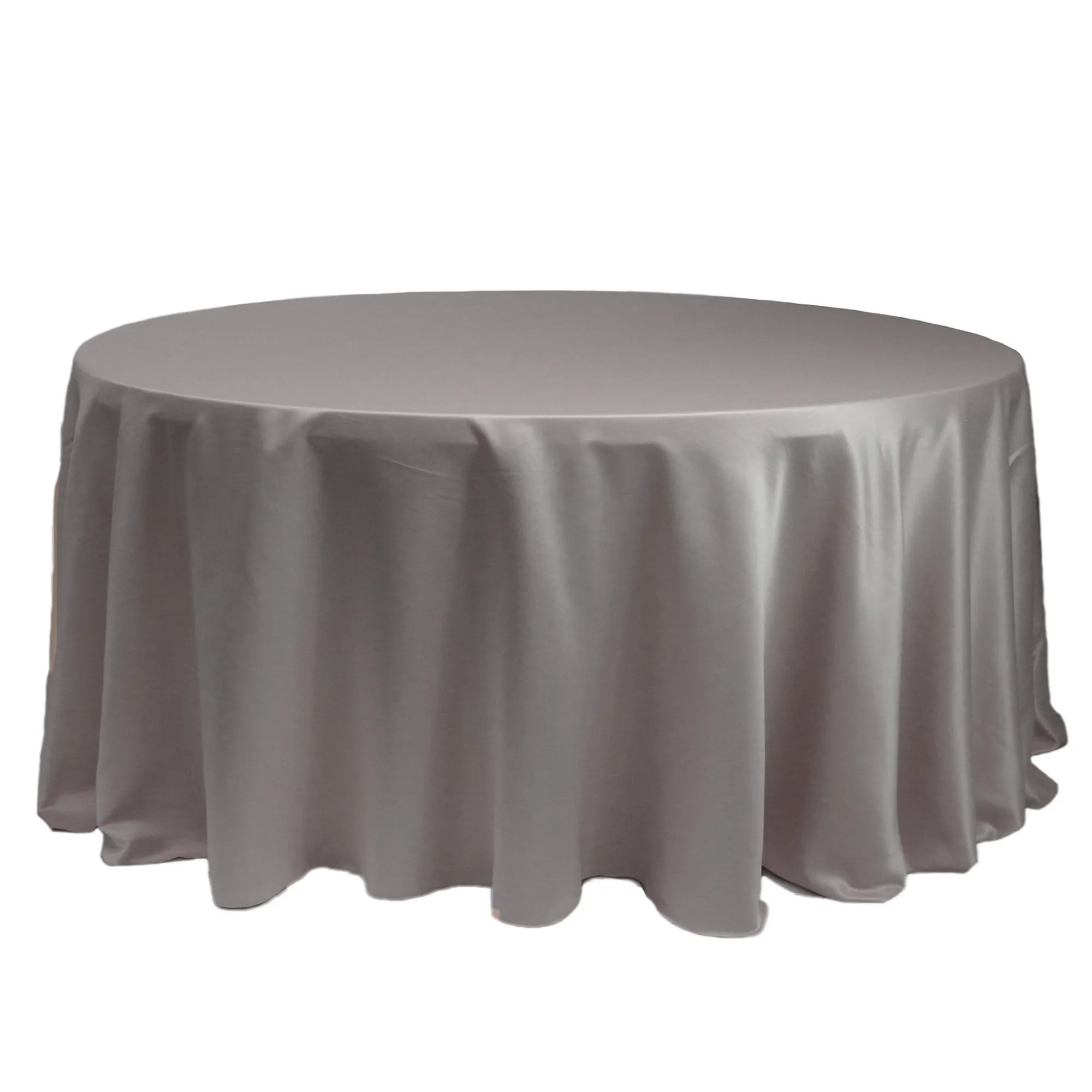 Tablecloth Silver Satin Round 120"