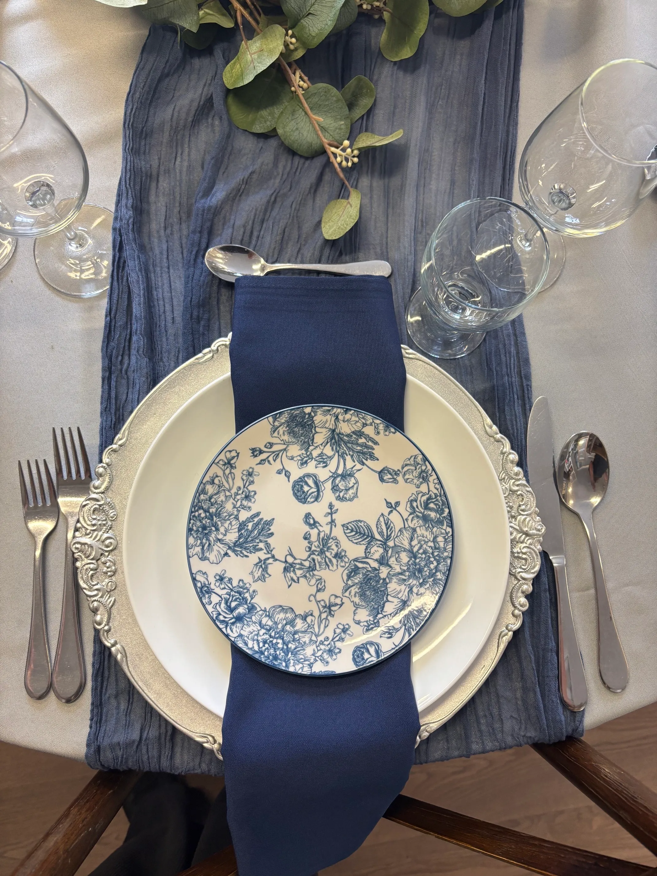Blue Floral Side Plate 7.5"