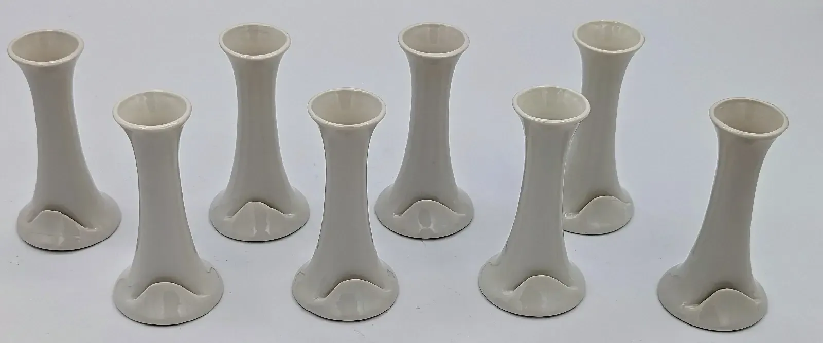 White Ceramic Bud Vases / Card Holder