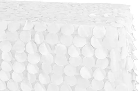 Tablecloth White Taffeta Petal rectangular 90"x 130"