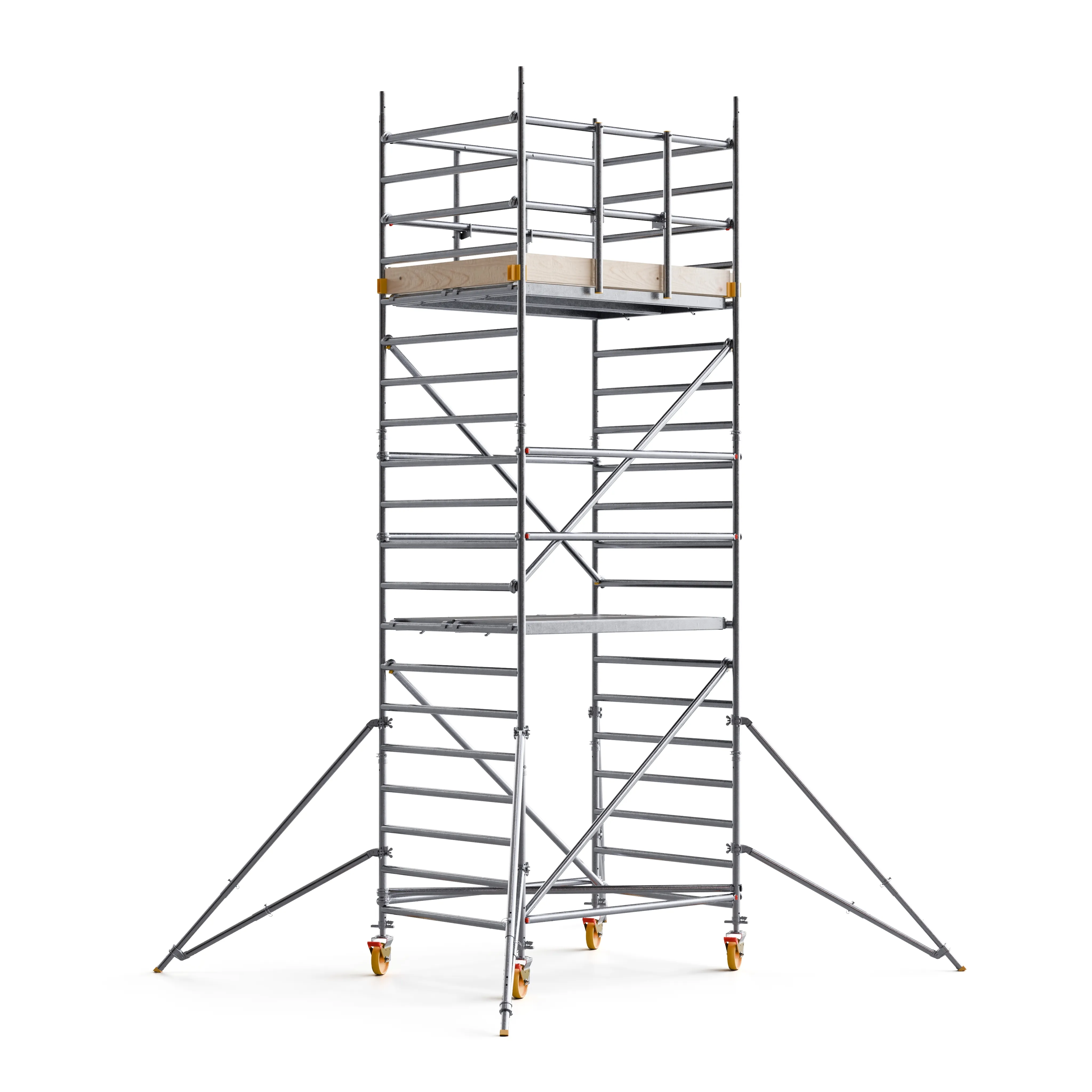 CUSTERS® Handy Mobile Guard Wide 6.0 m (≈20 ft) Aluminum Scaffold Tower