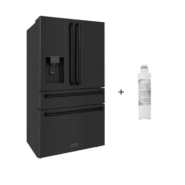 Black Refrigerator With Ice Dispenser 