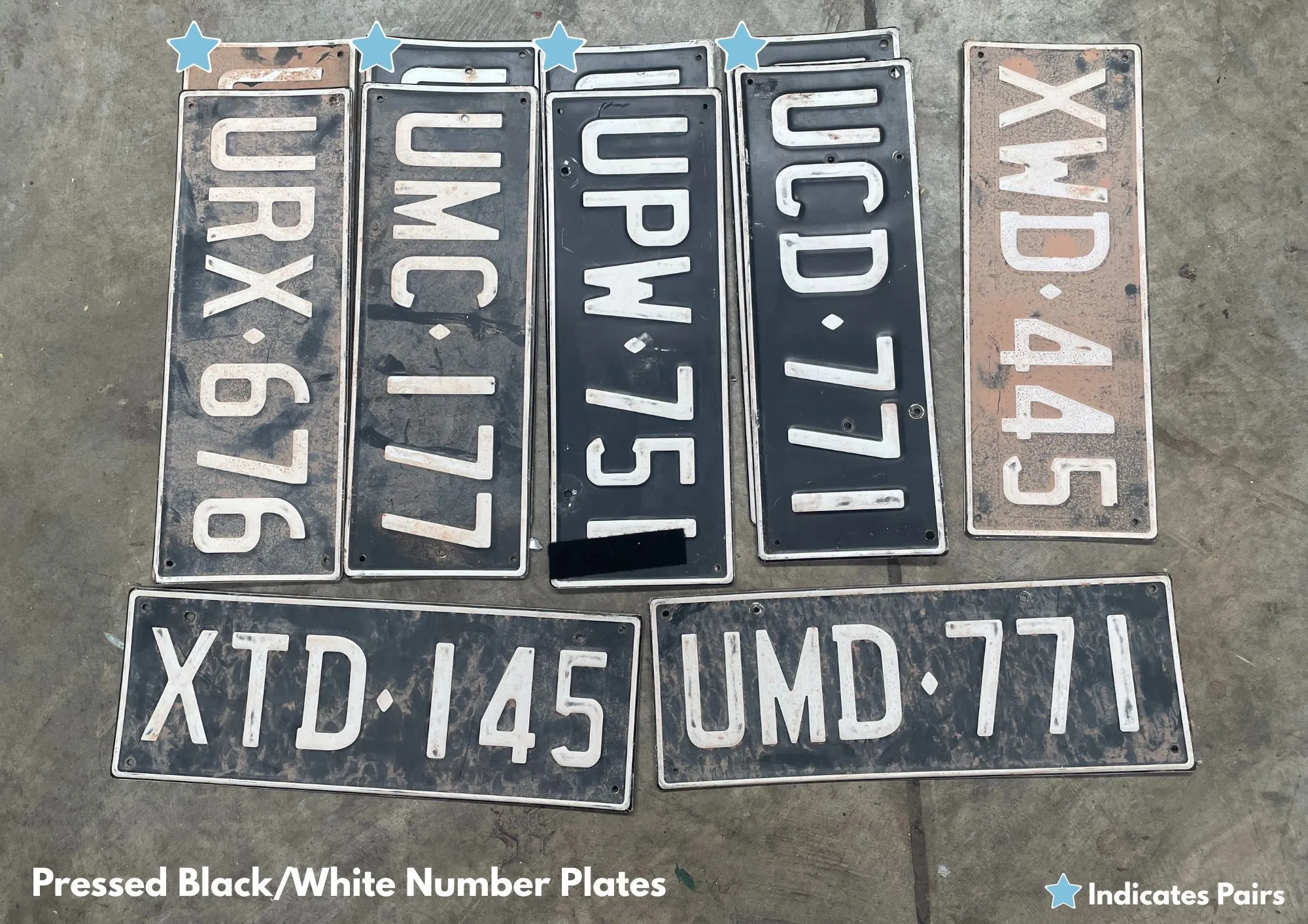 Number Plates - Black/White