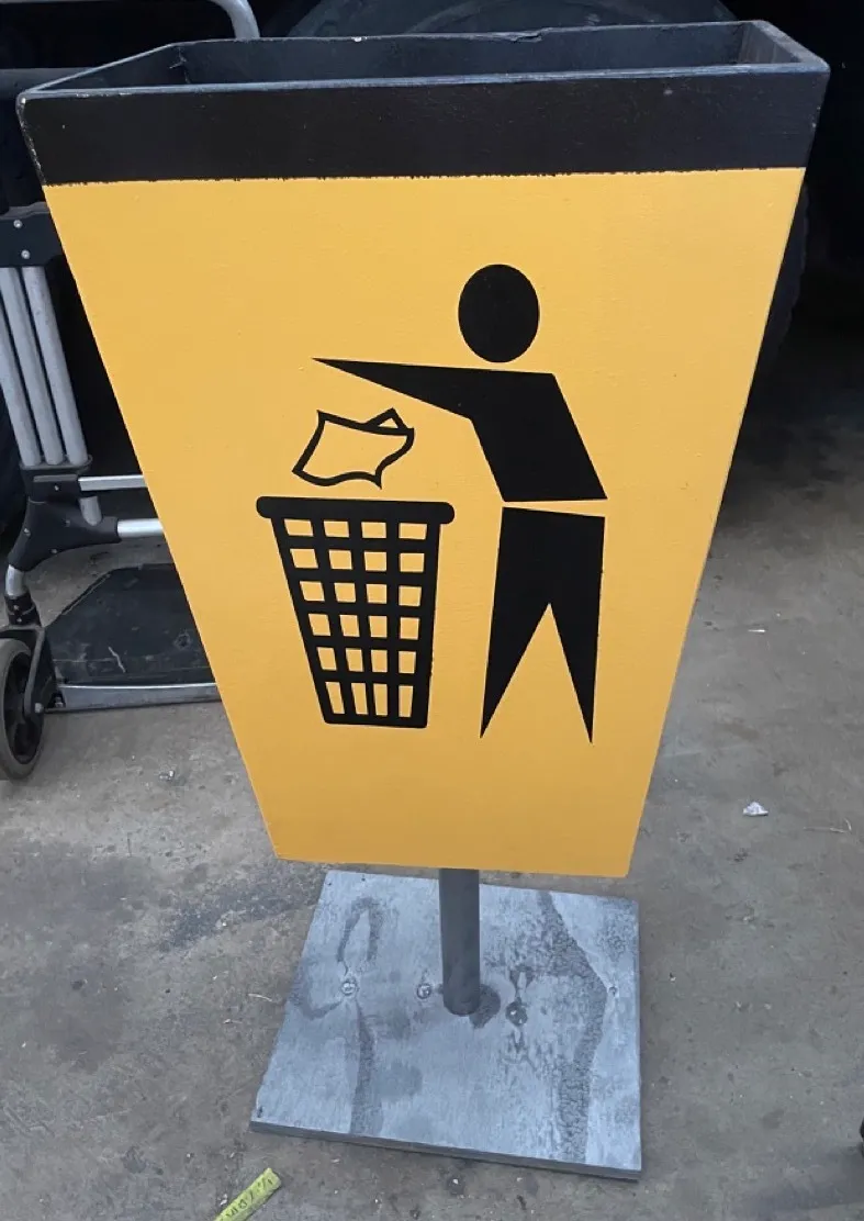 Yellow city bin