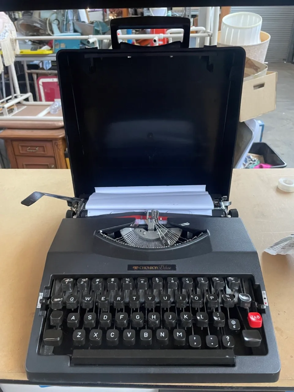 Black Portable Typewriter